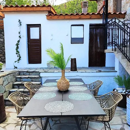 Archontiko - Stone With Fireplace And Mountain View Villa Kastellia