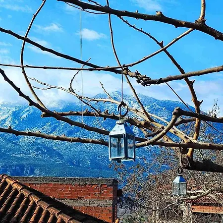 Villa Archontiko - Stone With Fireplace And Mountain View *