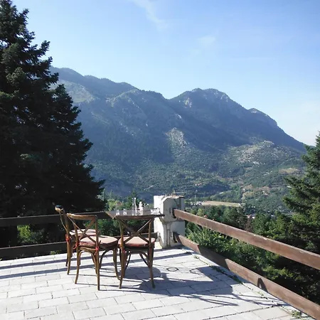 Archontiko - Stone With Fireplace And Mountain View Kastellia