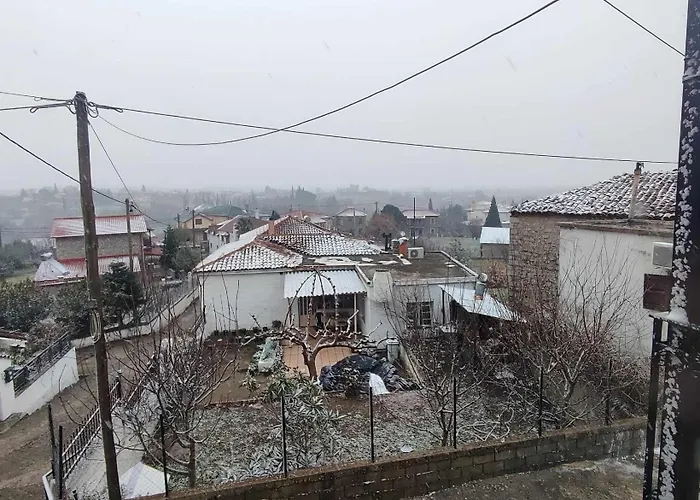 Archontiko - Stone With Fireplace And Mountain View Βίλα *