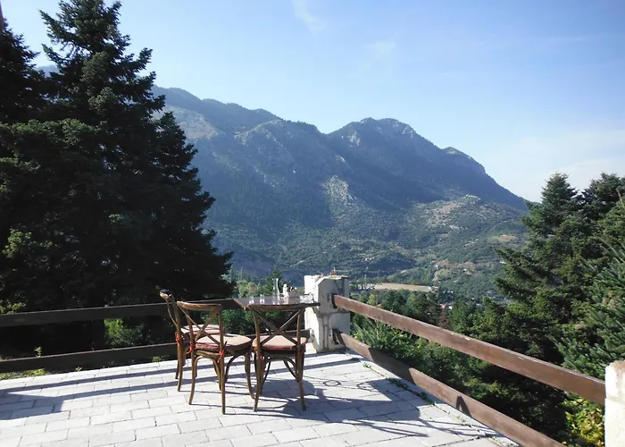 Archontiko - Stone With Fireplace And Mountain View Kastellia